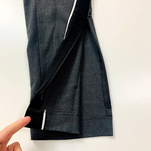 Ann Taylor Trouser Pant Grey Tuxedo Ankle Zipper Elastic Waist Streetwear Moto S - Picture 6 of 12